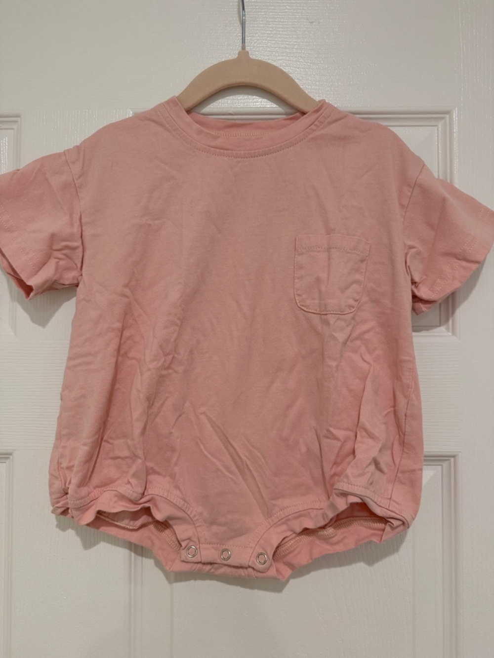 Winnie + Crew Cory Pocket Romper Pink 12-18 Months